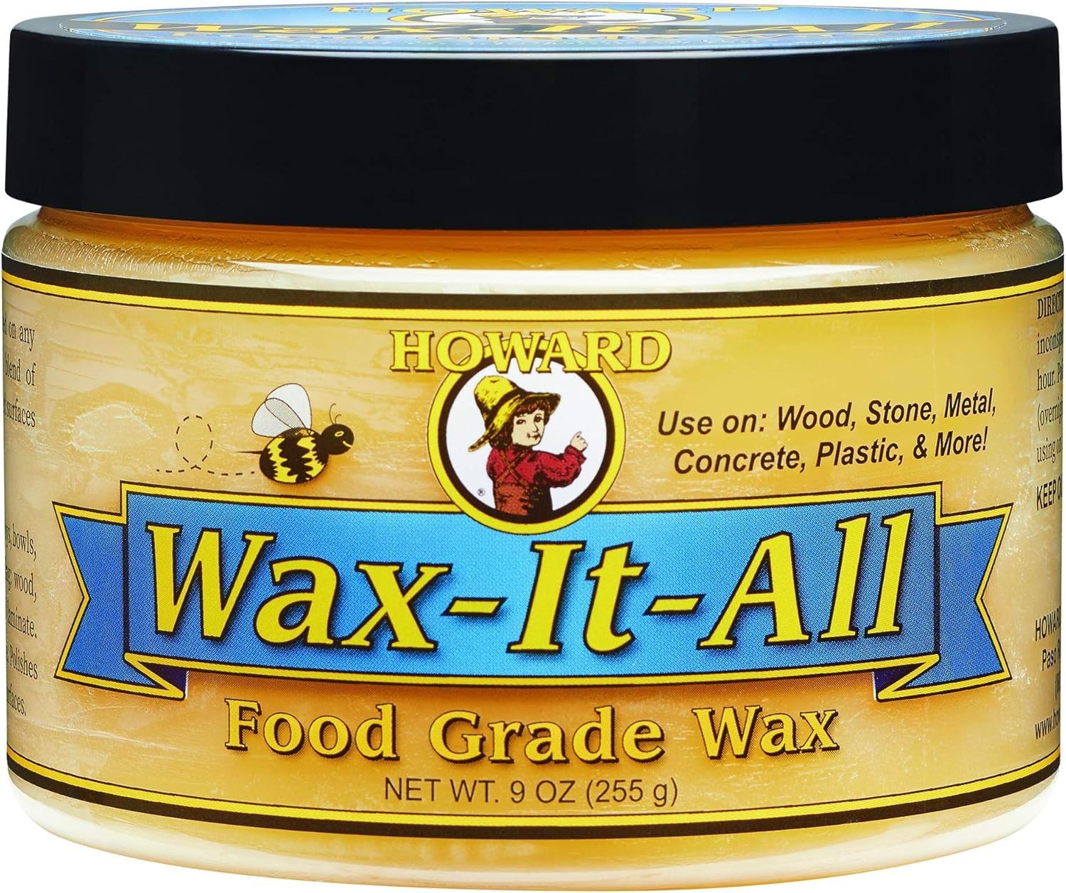 HOWARD WAX-IT-All – Protective Food-Grade Wax, 9 Ounce (Pack of 1), Cream