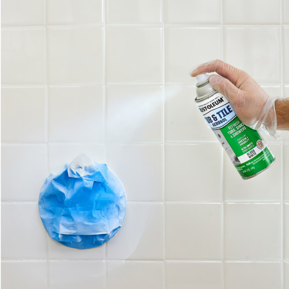 Rust-Oleum Tub & Tile Refinishing Spray Paint, White, Bathtub Sink Repair, 12 oz