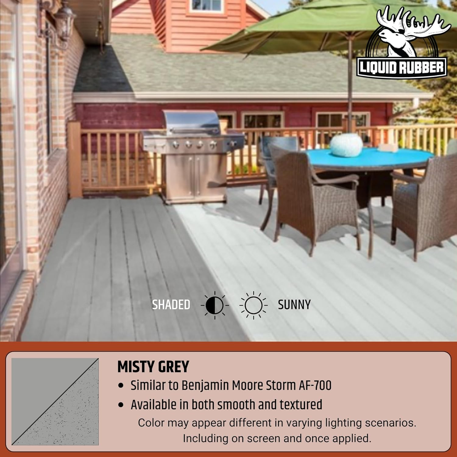 Misty Gray Deck Coating – 10X Stronger Waterproof Sealant, 1 Gallon