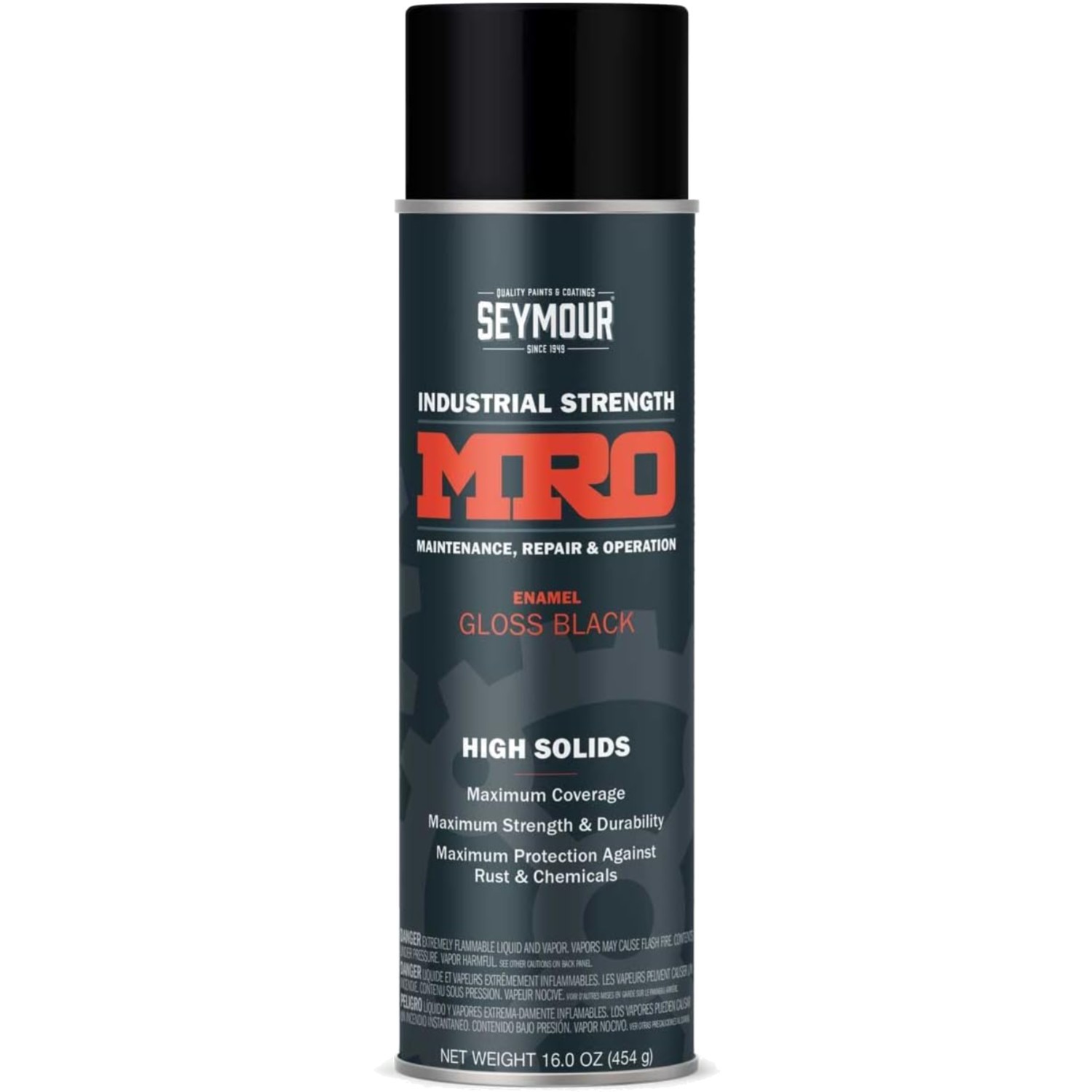 620-1415 Industrial MRO High Solids Spray Paint, Gloss Black , 16 Ounce Pack …