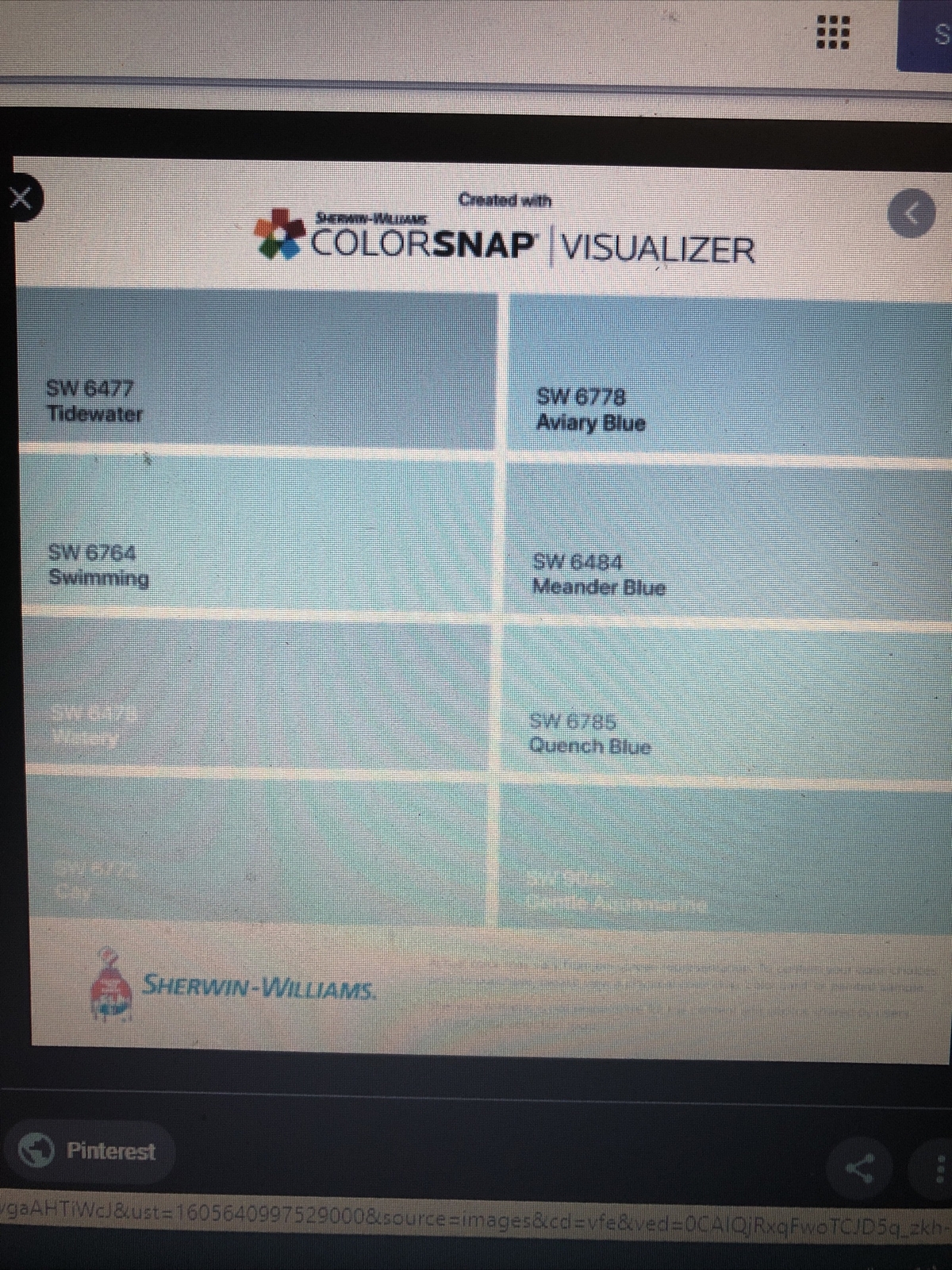Sherwin Williams HGTV Paint Color Sample Satin – Swimming 6764 Blue 7.75 FL Oz