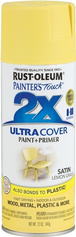 CASE OF (6) RUSTOLEUM 263148 ULTRA COVER 2X SATIN LEMON GRASS SPRAY PAINT