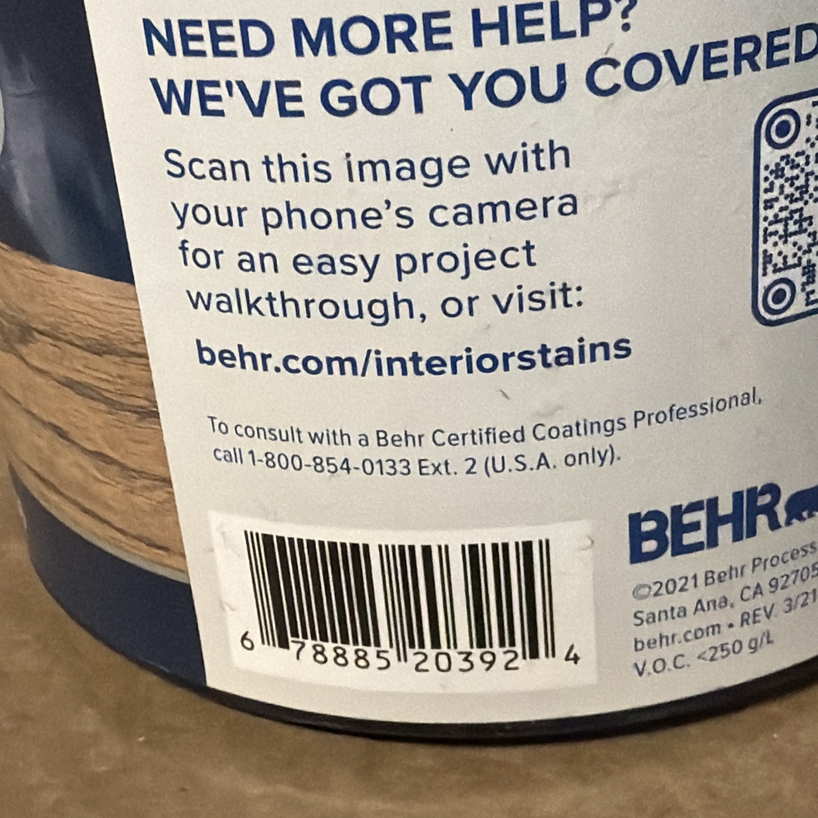 One Quart Behr Premium Fast Drying Water-based Wood Stain Weathered Gray B4536
