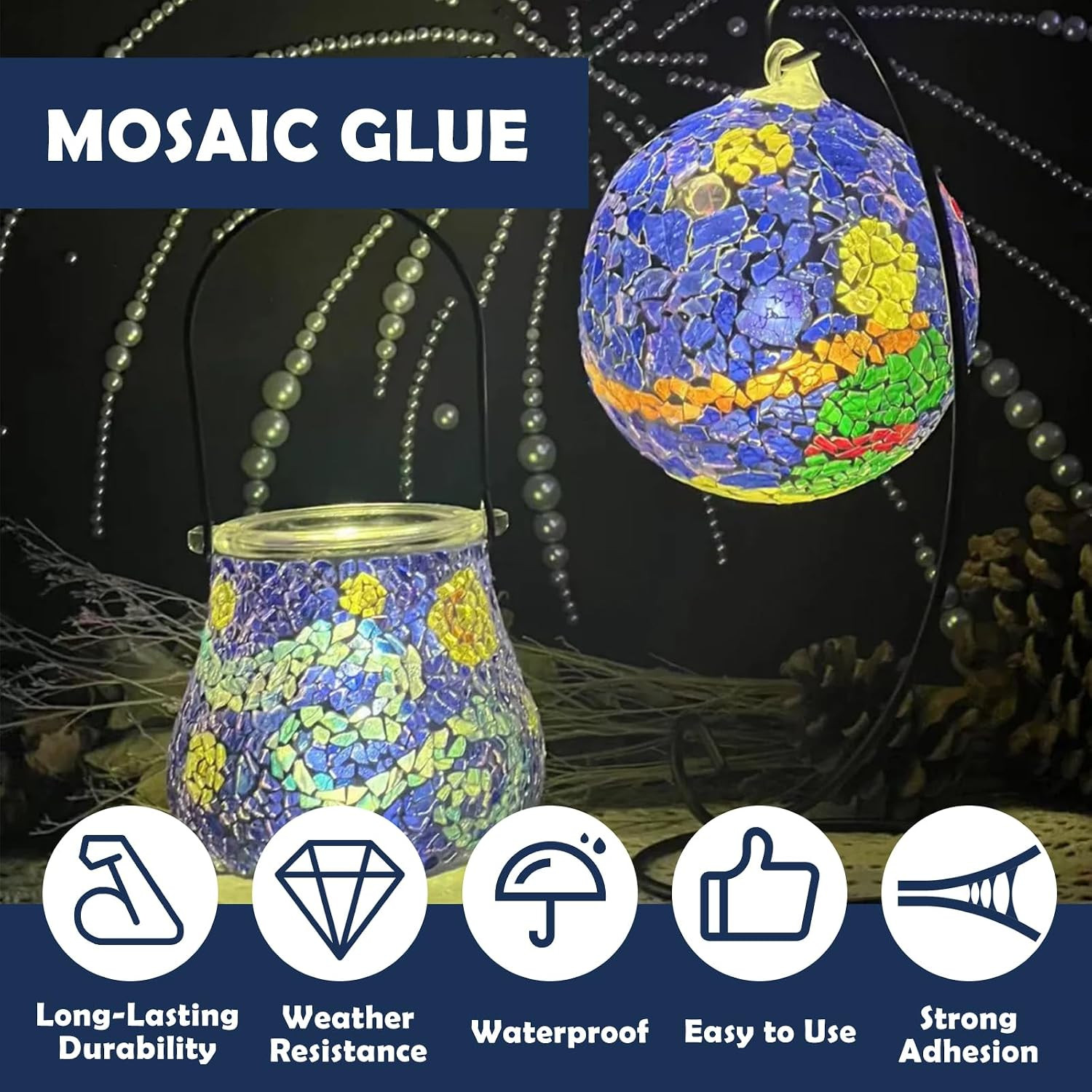 200Ml Clear Mosaic Tile Glue, Waterproof & Moisture Proof Fast Drying | Strong B