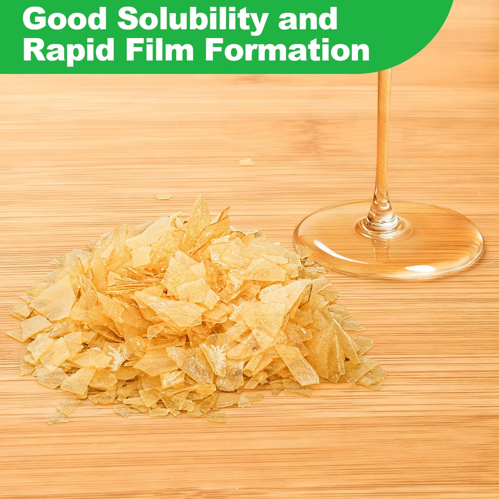 1.1 LB/17.6 OZ Blonde Shellac Flakes, 500G Pure Flakes Yellow