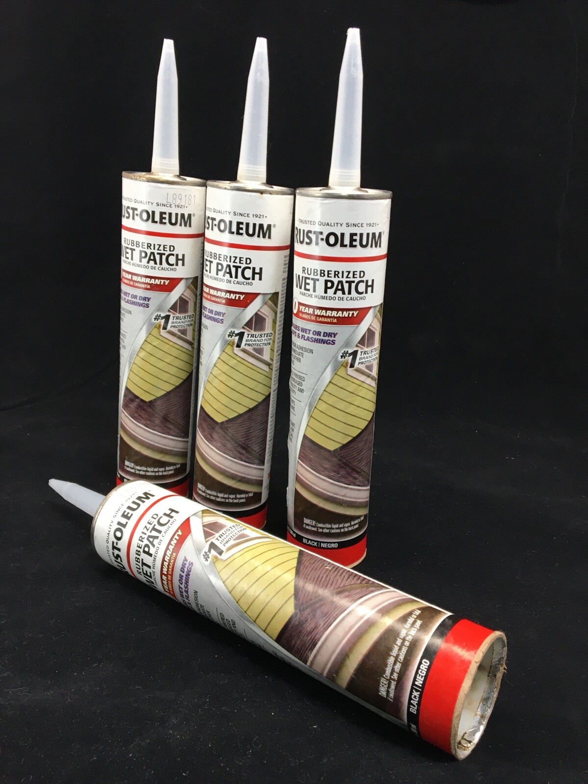RUBBERIZED WET PATCH 10.1 OZ REPAIR ROOF FLASHING BLACK RUST OLEUM® #1 CARTRIDGE