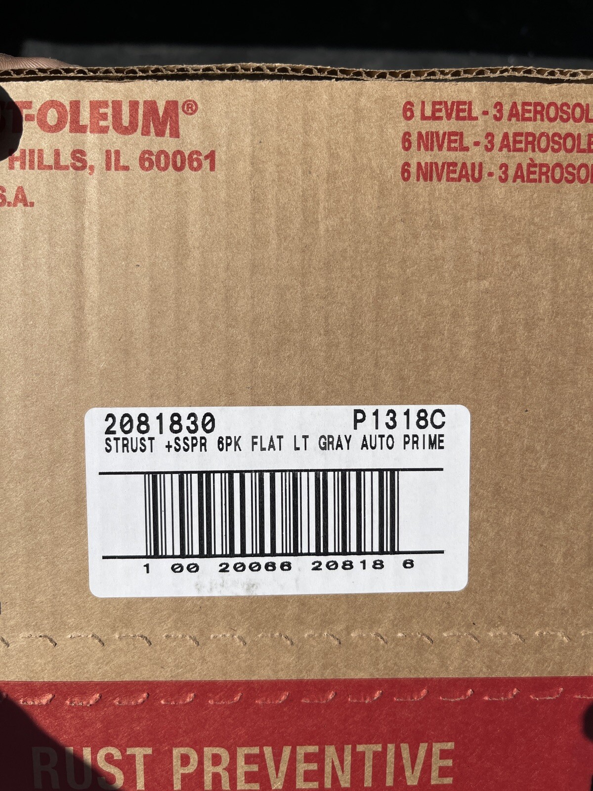 6-Pack Rust-Oleum 2081830 Stops Rust, 12 oz. Spray, Flat Light Gray Auto Primer