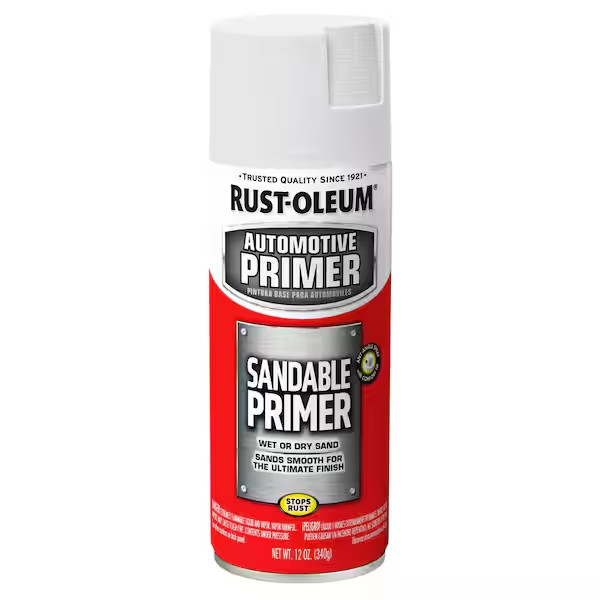 Rust-Oleum 12 oz White Sandable Primer Spray Paint Auto Metal Wood 6-Pack