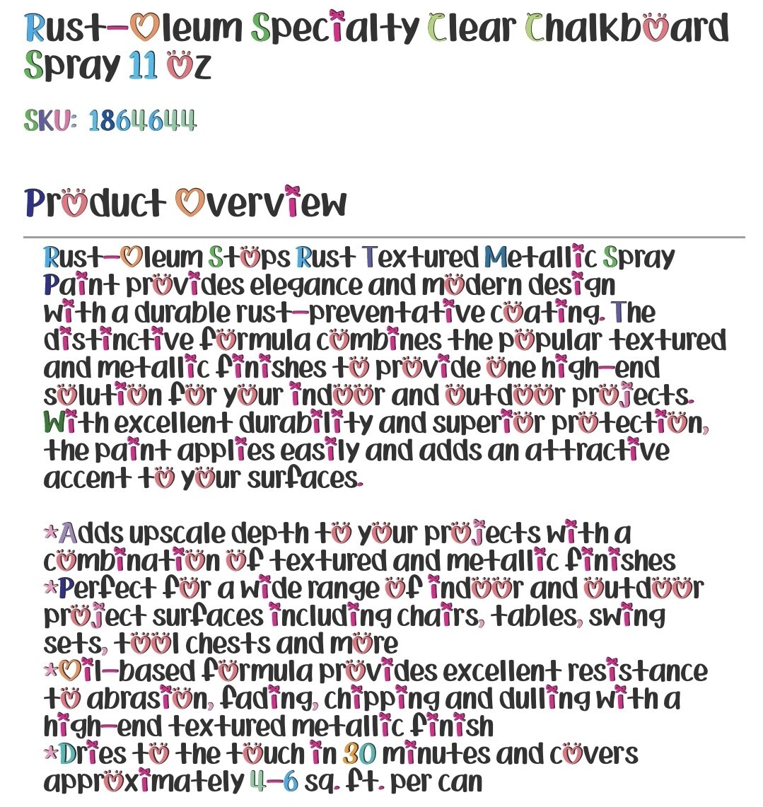 Rust-Oleum Specialty Clear Chalkboard Spray 11 Oz