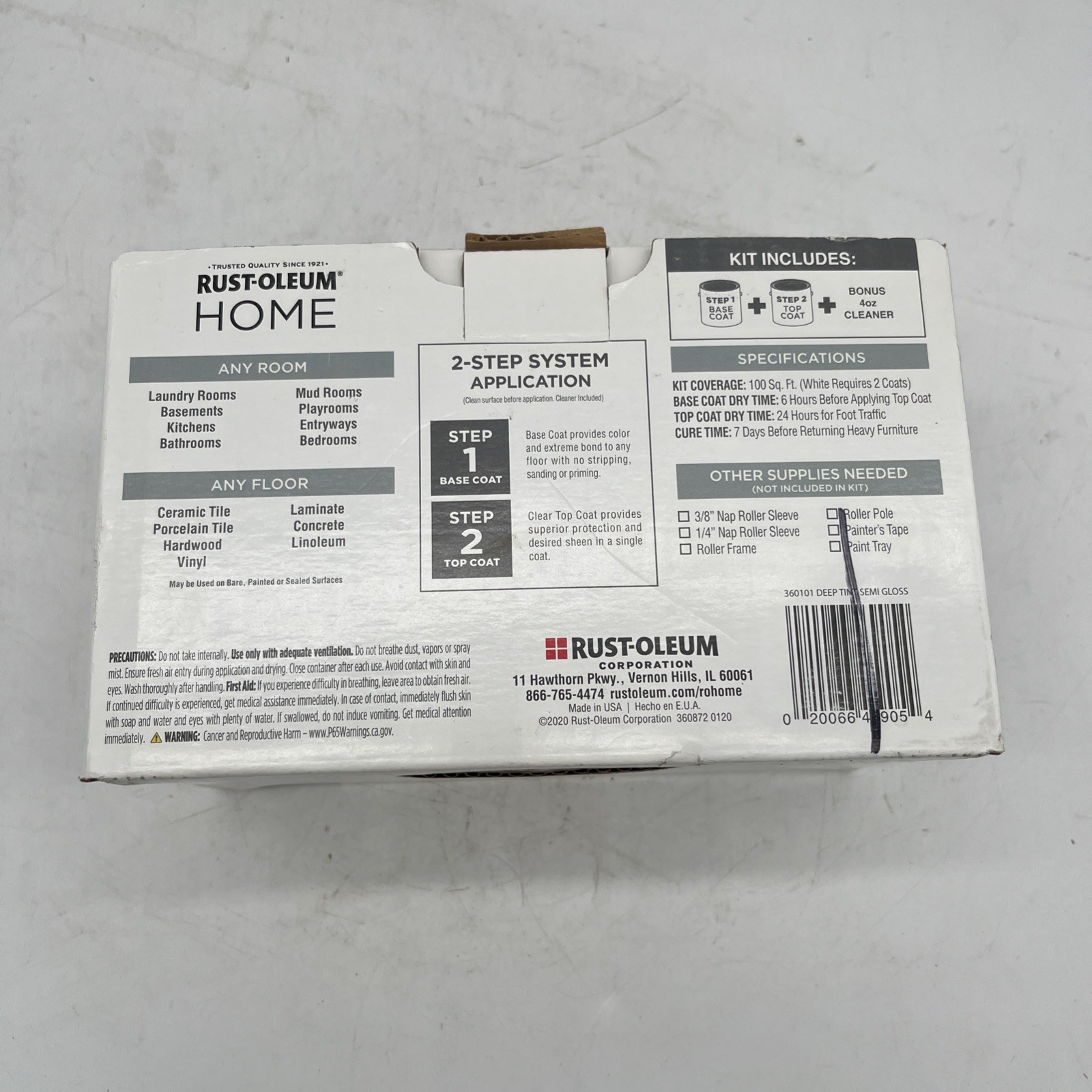 Rust-Oleum HOME Semi-Gloss Deep Tint Base Floor Coating Kit