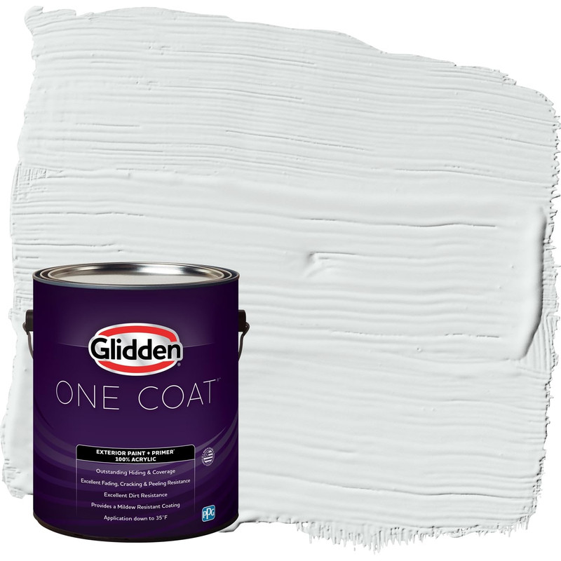 Glidden Exterior Paint Premiumr Blue/Gray Glimpse One Coat Semi-Gloss 1-Gallon