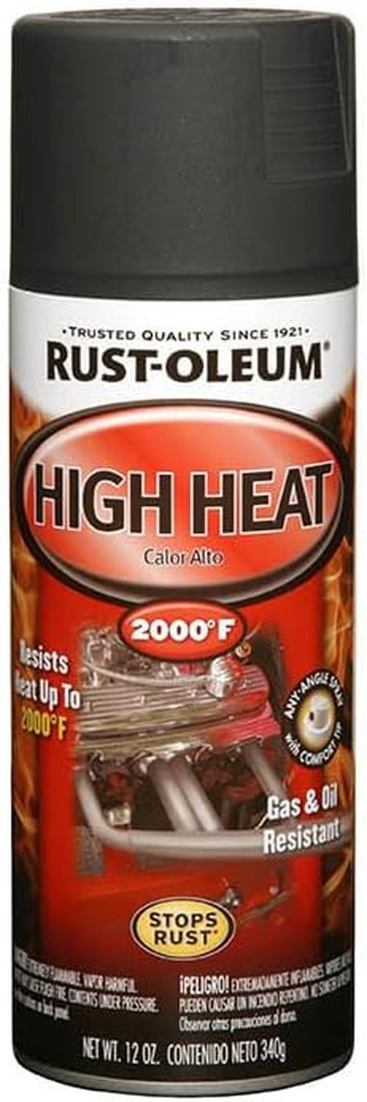 248903 Automotive High Heat Spray Paint, 12 Oz, Flat Black