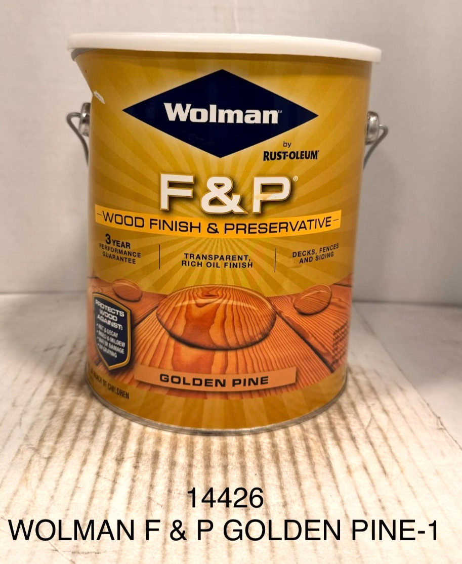 Wolman 14426 Finish and Preservative-Exterior Wood Golden Pine gal DENTED CAN