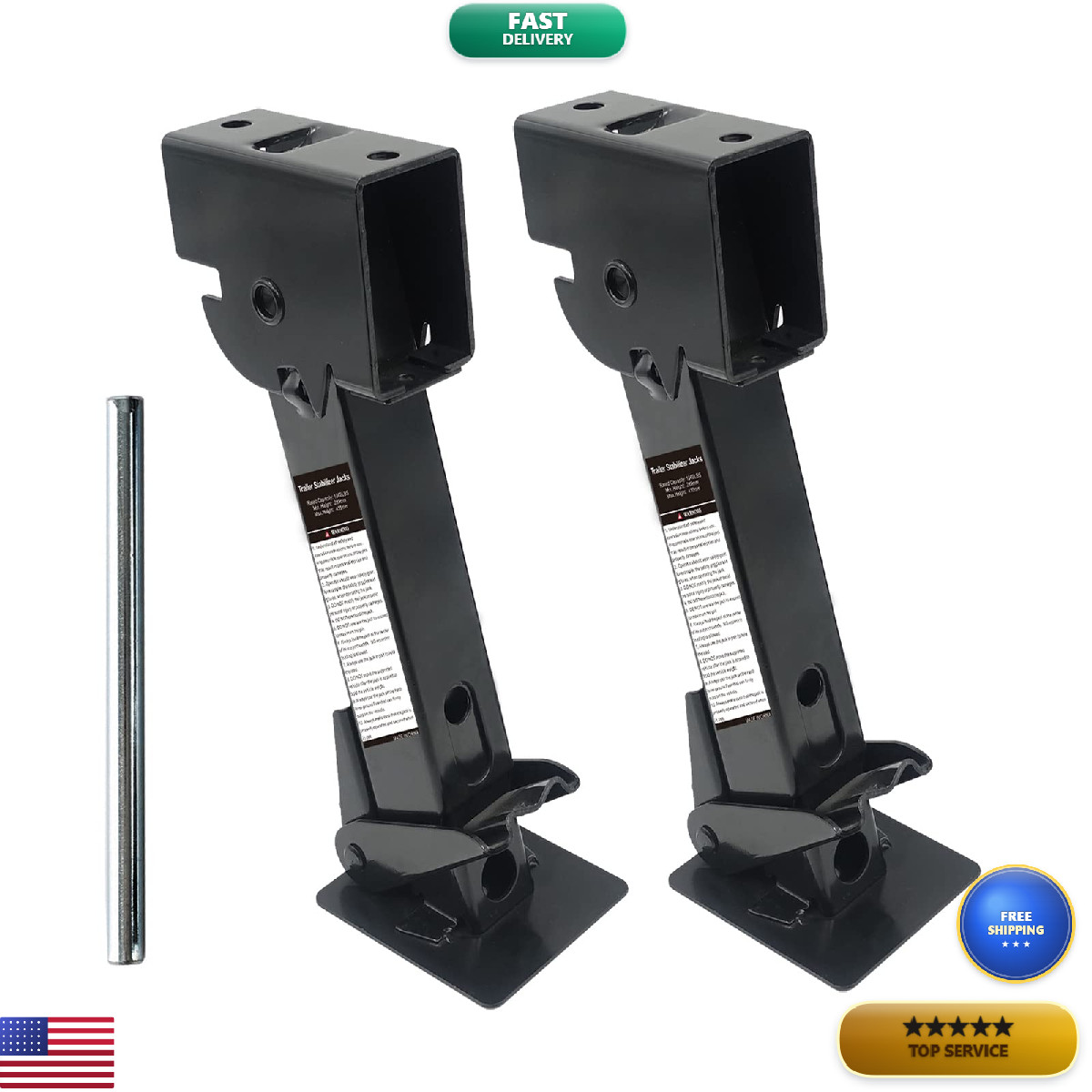 Tenfun Pair Of Trailer Stabilizer Jacks Telescoping Rv Camper Accessories For
