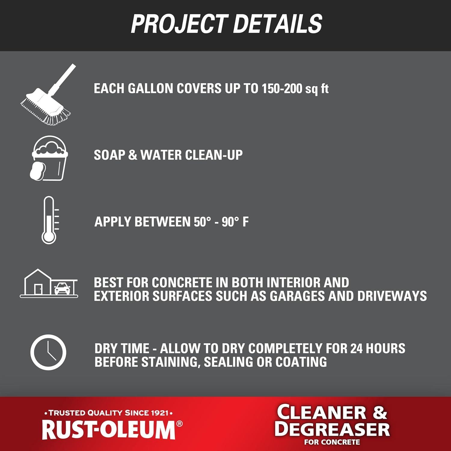 Rust-Oleum Cleaner & Degreaser for Concrete, 1 Gallon – 301243
