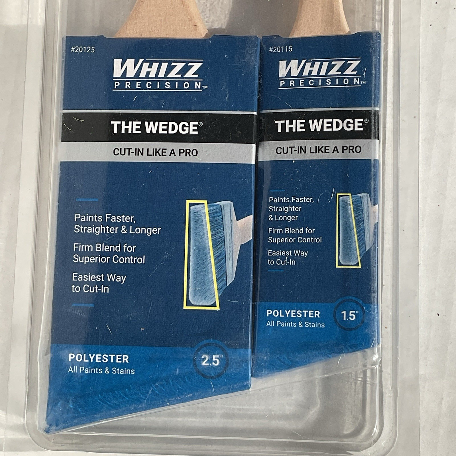 WHIZZ The Wedge 1 1/2 & 2 1/2″ Paint Brushes All Paint & Stains