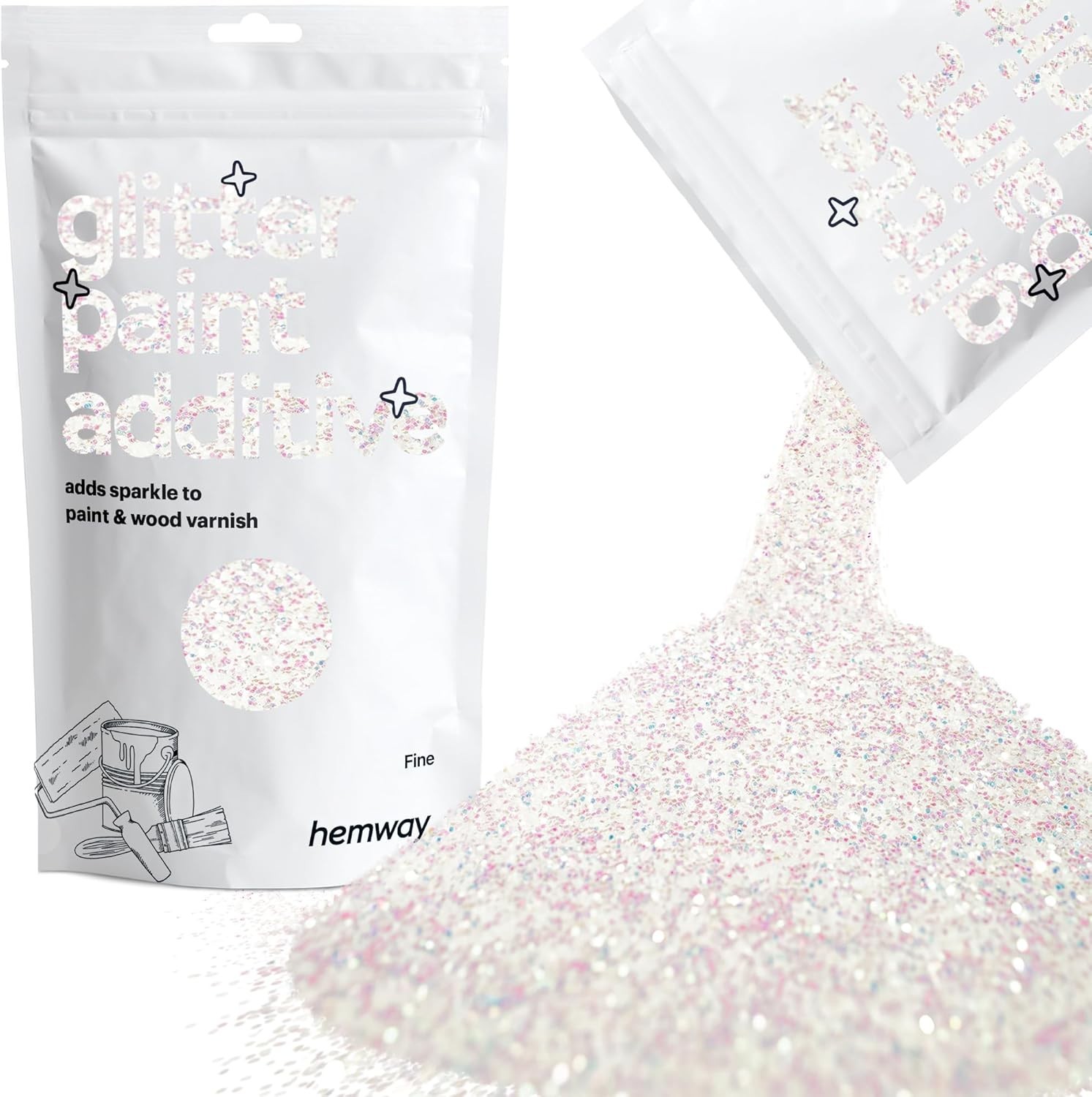 High-Quality Glitter Paint Additive – Mother of Pearl Crystals for Art – 100g