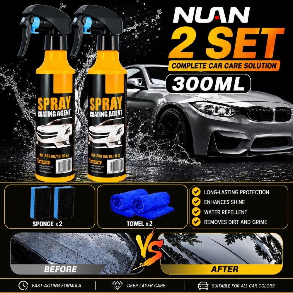 2Packs 300ML Set Nuan Car Coating Spray |Protection Quick Car Wax Polish
