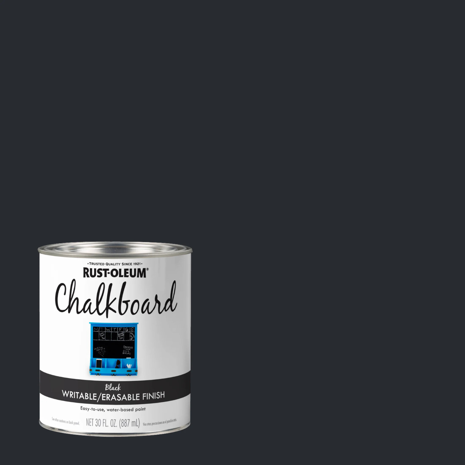 Rust-Oleum Chalkboard Paint Quart – Low-Odor, Fast-Dry, For Wood, Metal, Ceramic