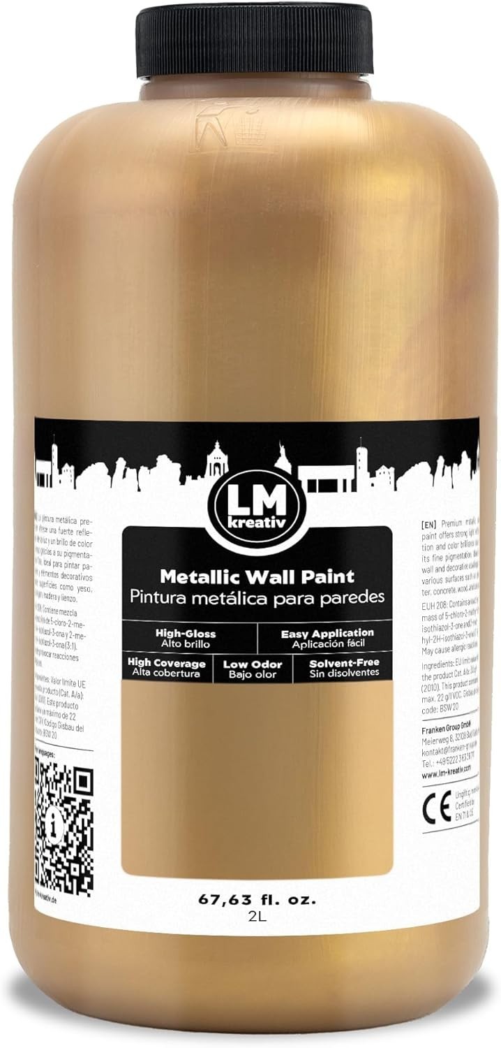 Easy Apply Metallic Wall Paint Antique Gold 67.6oz – Stylish Interiors