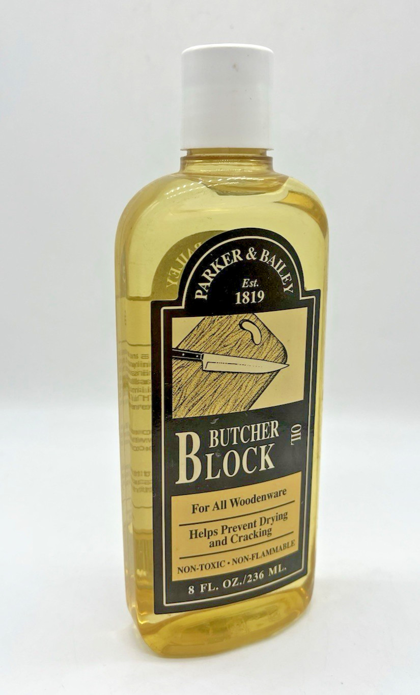Parker & Bailey Butcher Block Oil For All Woodenware NEW Vintage Discontinued