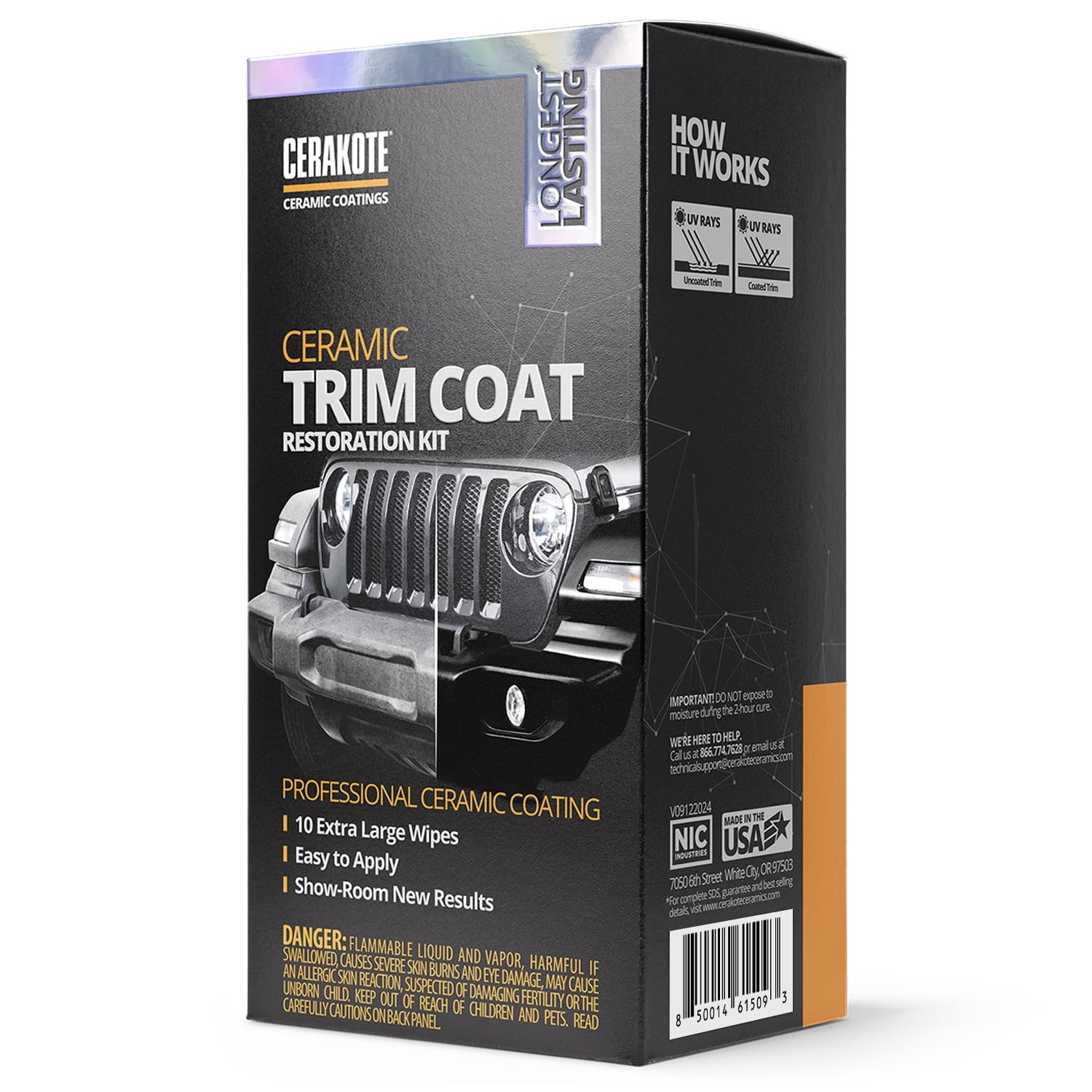 Ceramic Trim Coat, Plastic Trim Restorer for Cars – Maximum Strength – 8 Pack