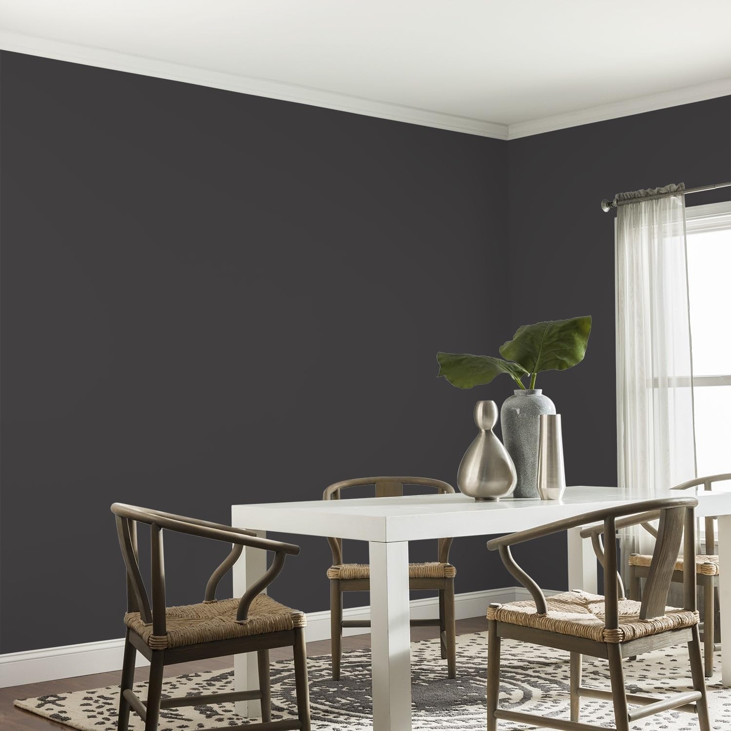 Glidden One Coat 1 Gal. Black Magic / Black Eggshell Interior Paint Premiumr