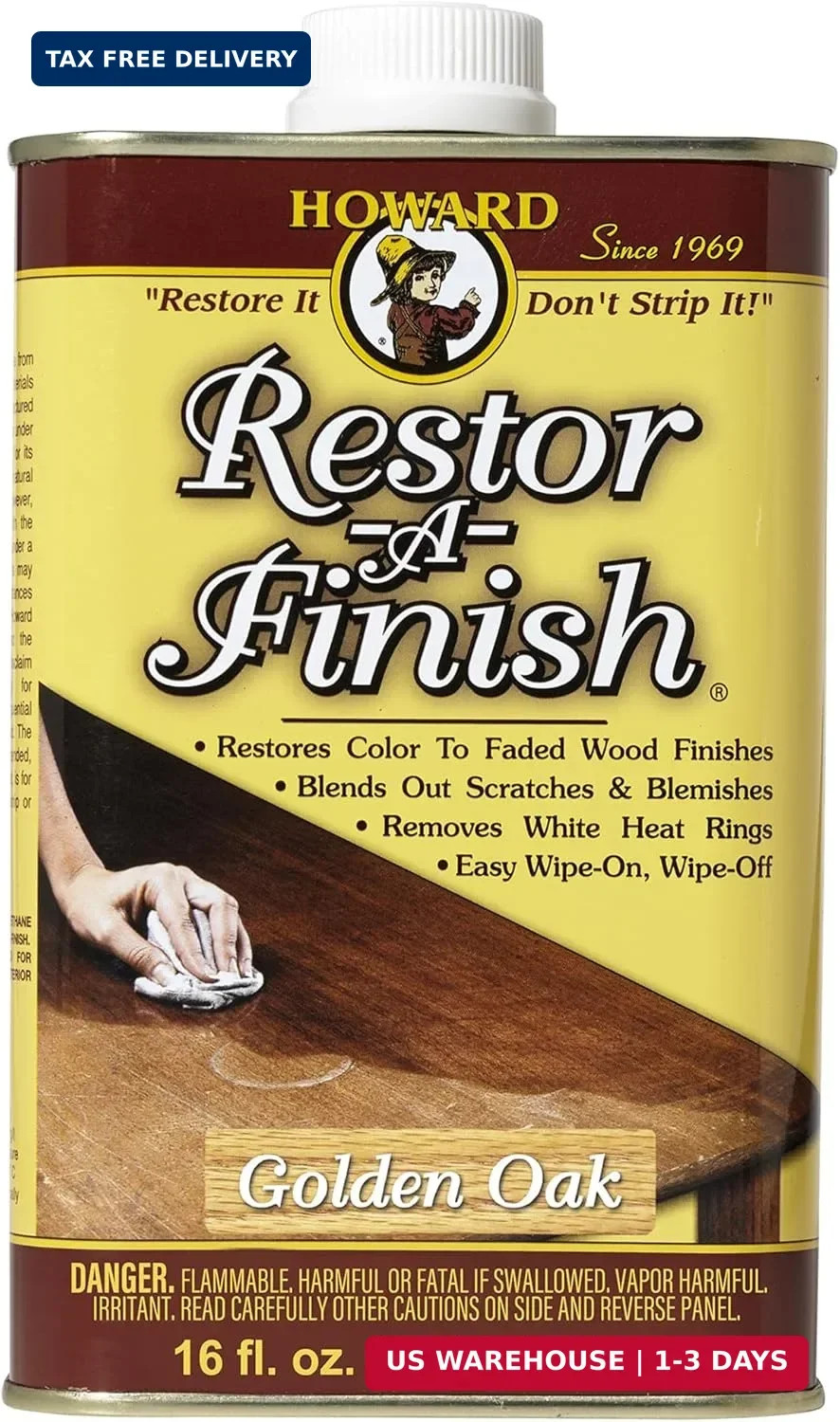 Howard Products Restor-A-Finish, Wood Stain to Restore a Finish for Wood Surface