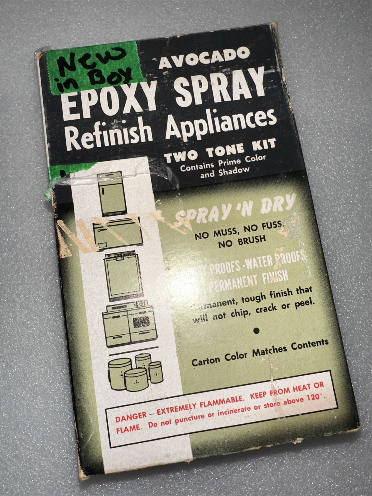 Avocado Appliance Refinish Spray Epoxy Spray MCM 2 Tone Kit NIB 15 Oz Color USA