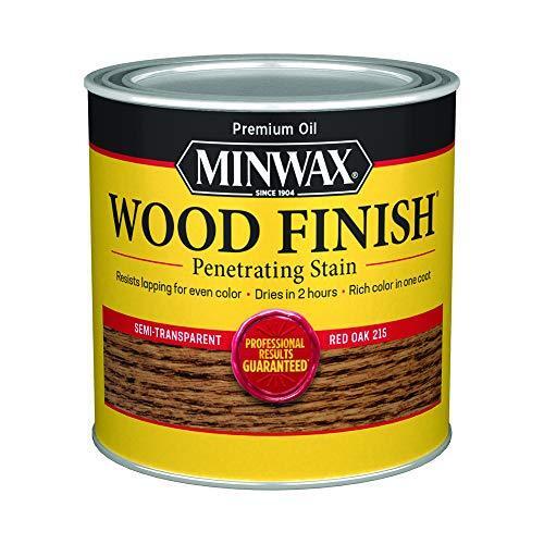 Minwax 221504444 Wood Finish Penetrating Interior Wood Stain, 1/2 pint, Red Oak