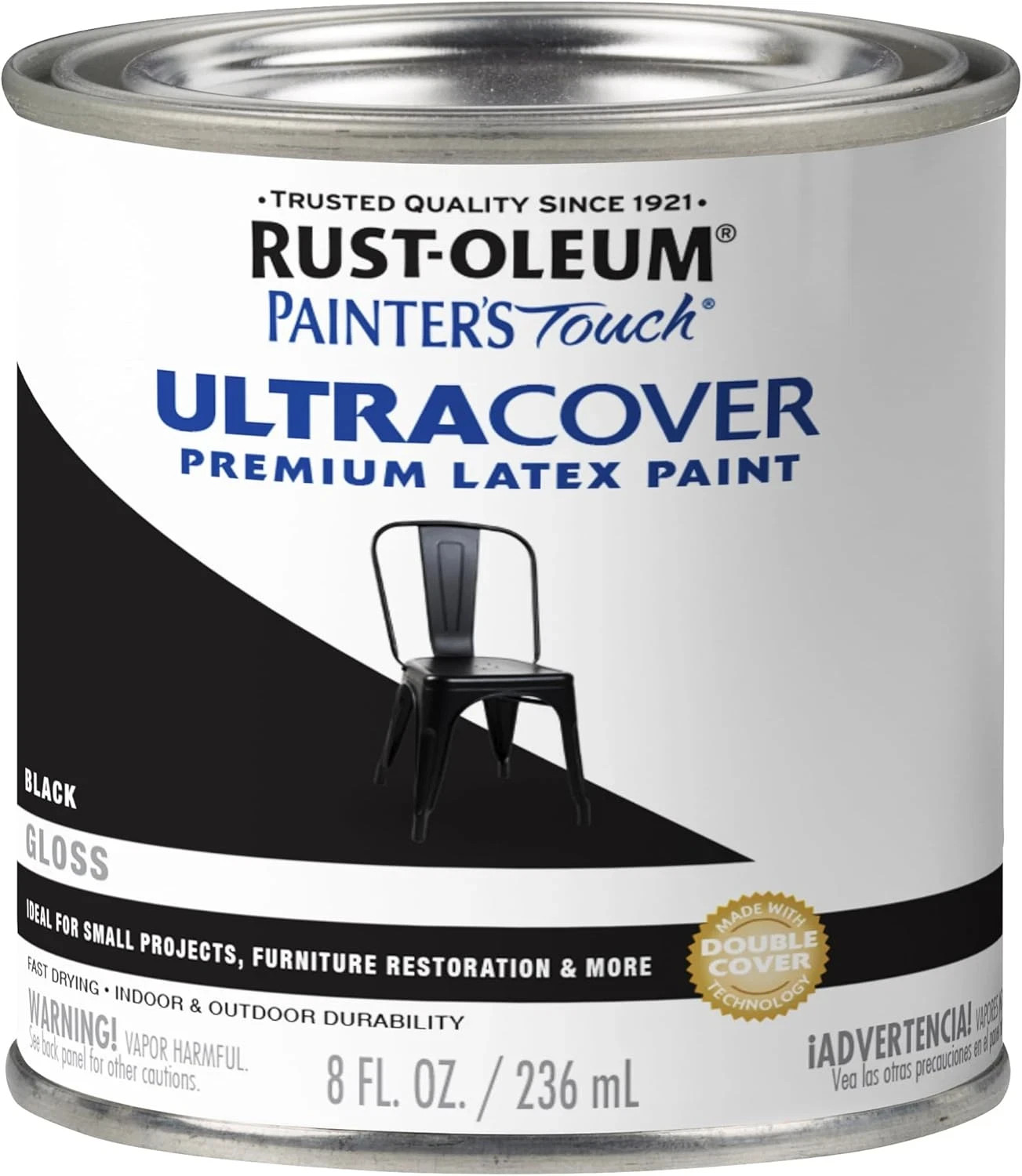 1979730 Painter’S Touch Latex Paint, Half Pint, Gloss Black, 8 Fl Oz (Pack of 1)