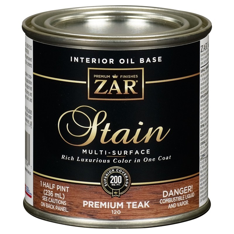ZAR 12006 Wood Stain, Teak Natural, Liquid, 0.5 pt, Can
