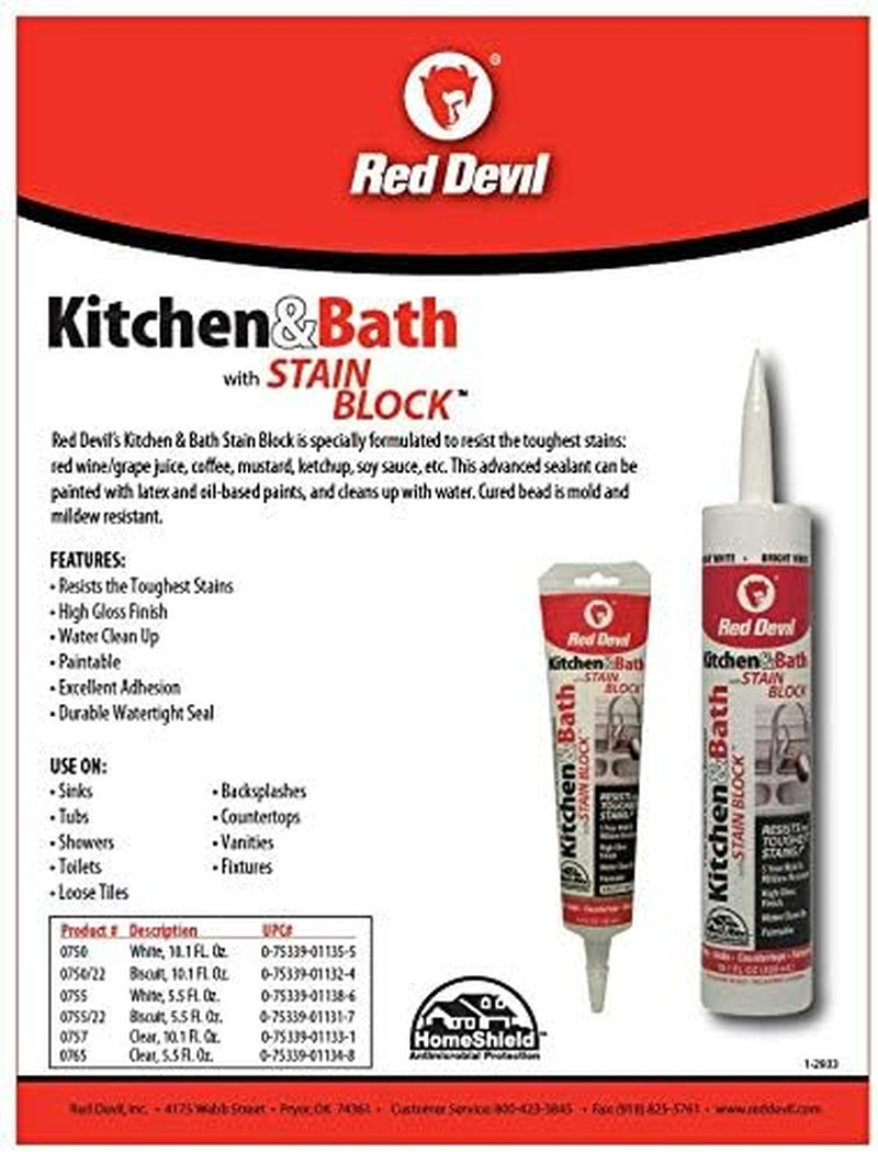 075522 Kitchen & Bath Stain Block Sealant, 1-Pack, Biscuit