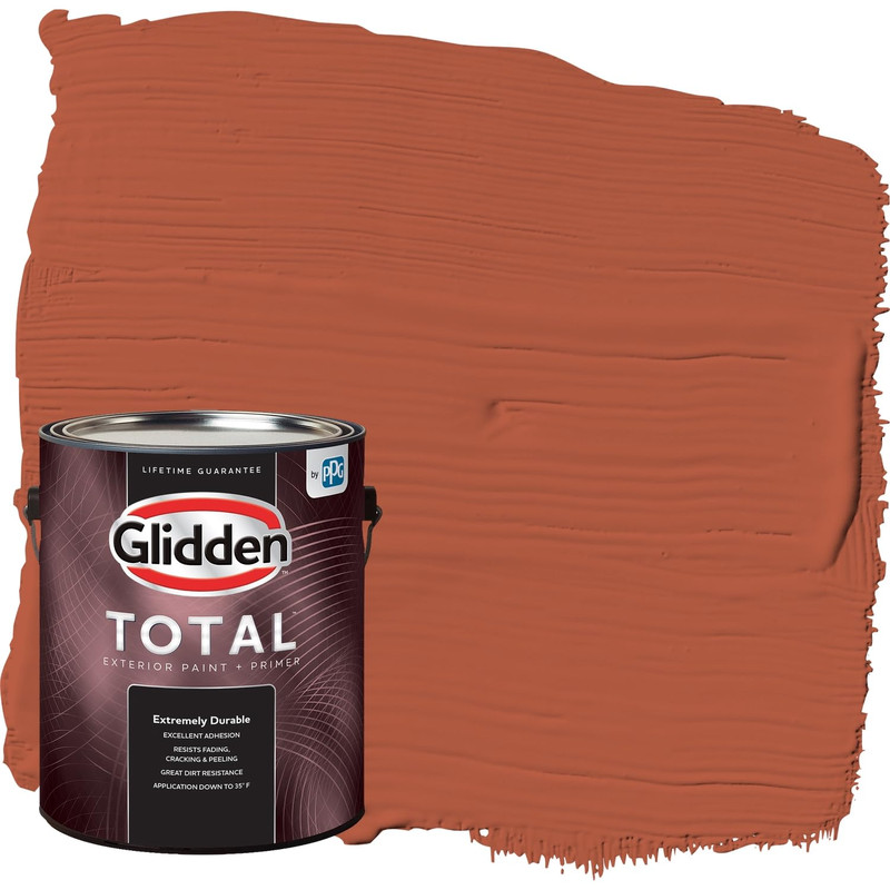 Glidden Total Exterior Paint Premiumr All-In-One Glowing Firelight/Orange