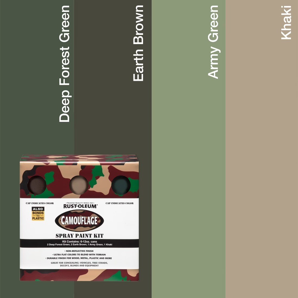 Deep Forest Green, Rust-Oleum Camouflage 2X Ultra Cover Flat Spray Paint-279175