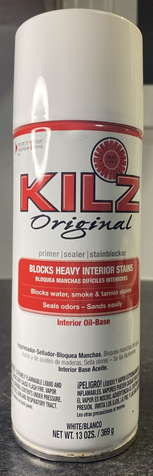 Kilz Original 13 OZ Aerosol Primer-Sealer & Stain Killer Seals Water Stain 675