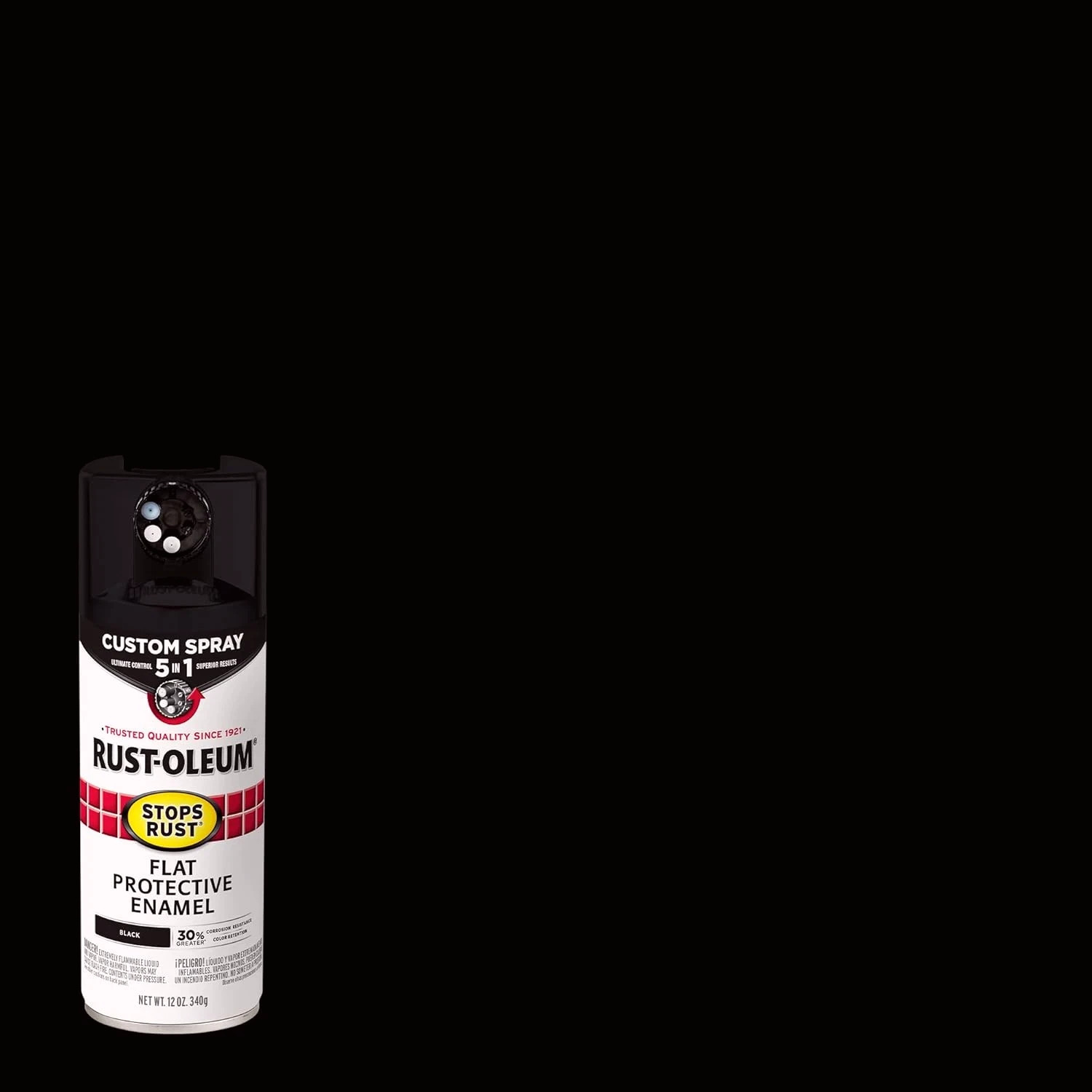 Rust-Oleum Stops Rust 5-in-1 Custom Spray Paint, 12 oz, Flat Black (376855)