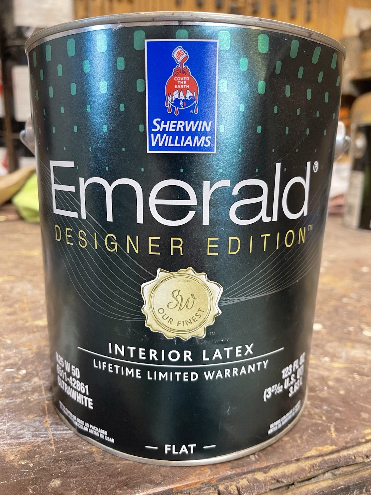 Gal. Sherwin Williams Emerald Interior Latex Water Base Paint/Flat/ Ultra White