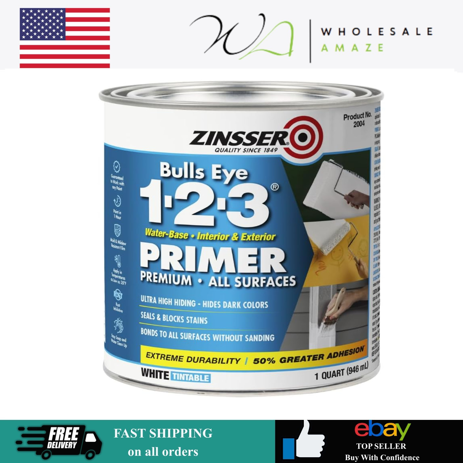 1 Quart Bulls Eye 1-2-3 Primer Sealer Stain Killer