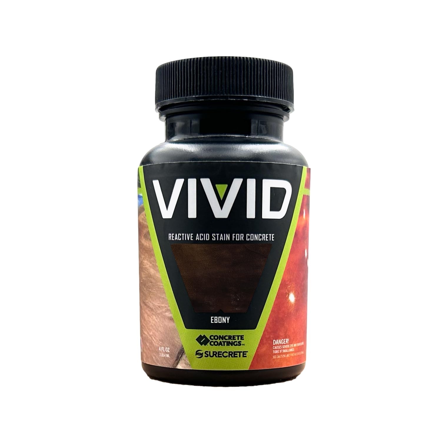 Vivid Acid Stain for Concrete | Ebony | 4 oz Tester