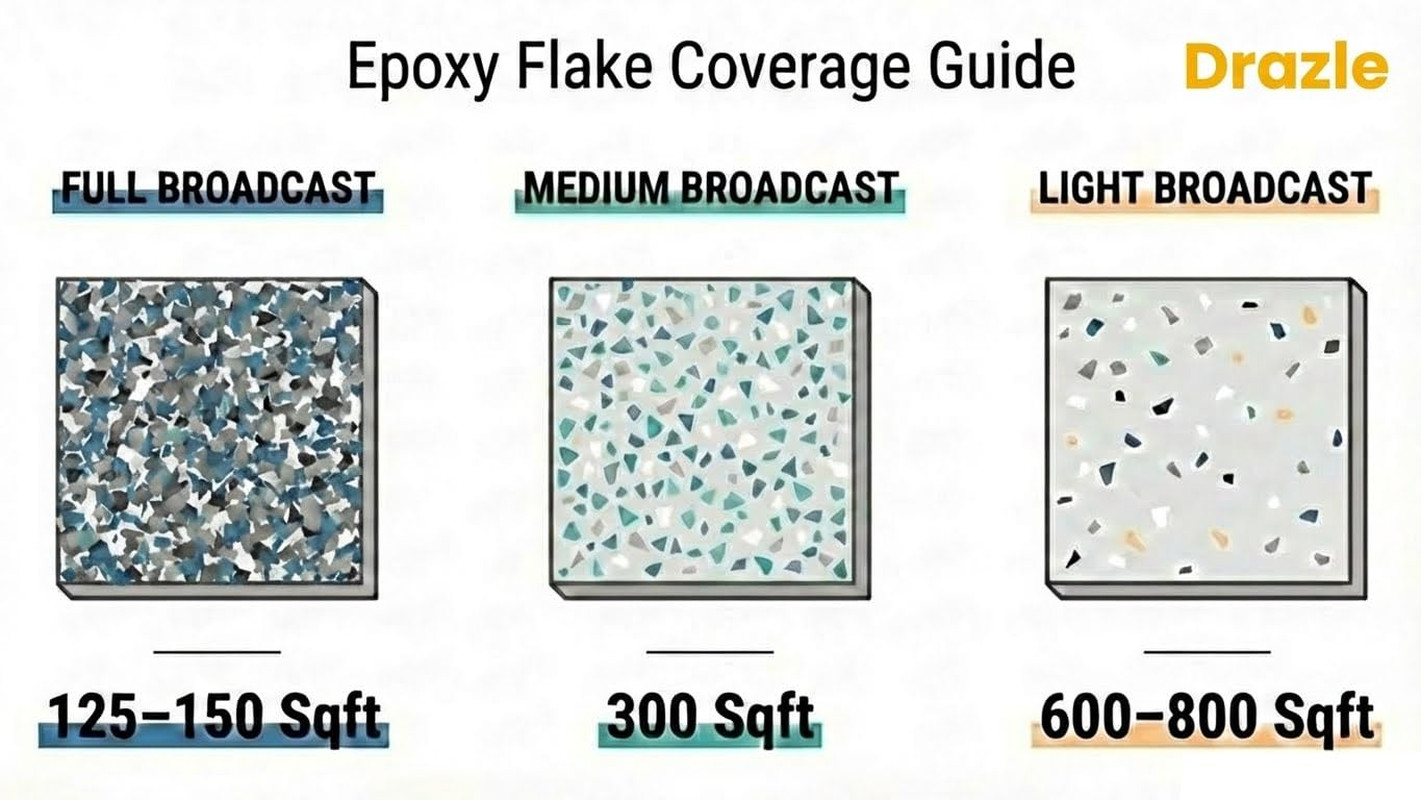 9 Kg / 20 Lb 1/4″ Epoxy Floor Flakes Decorative Color Chips for Garage