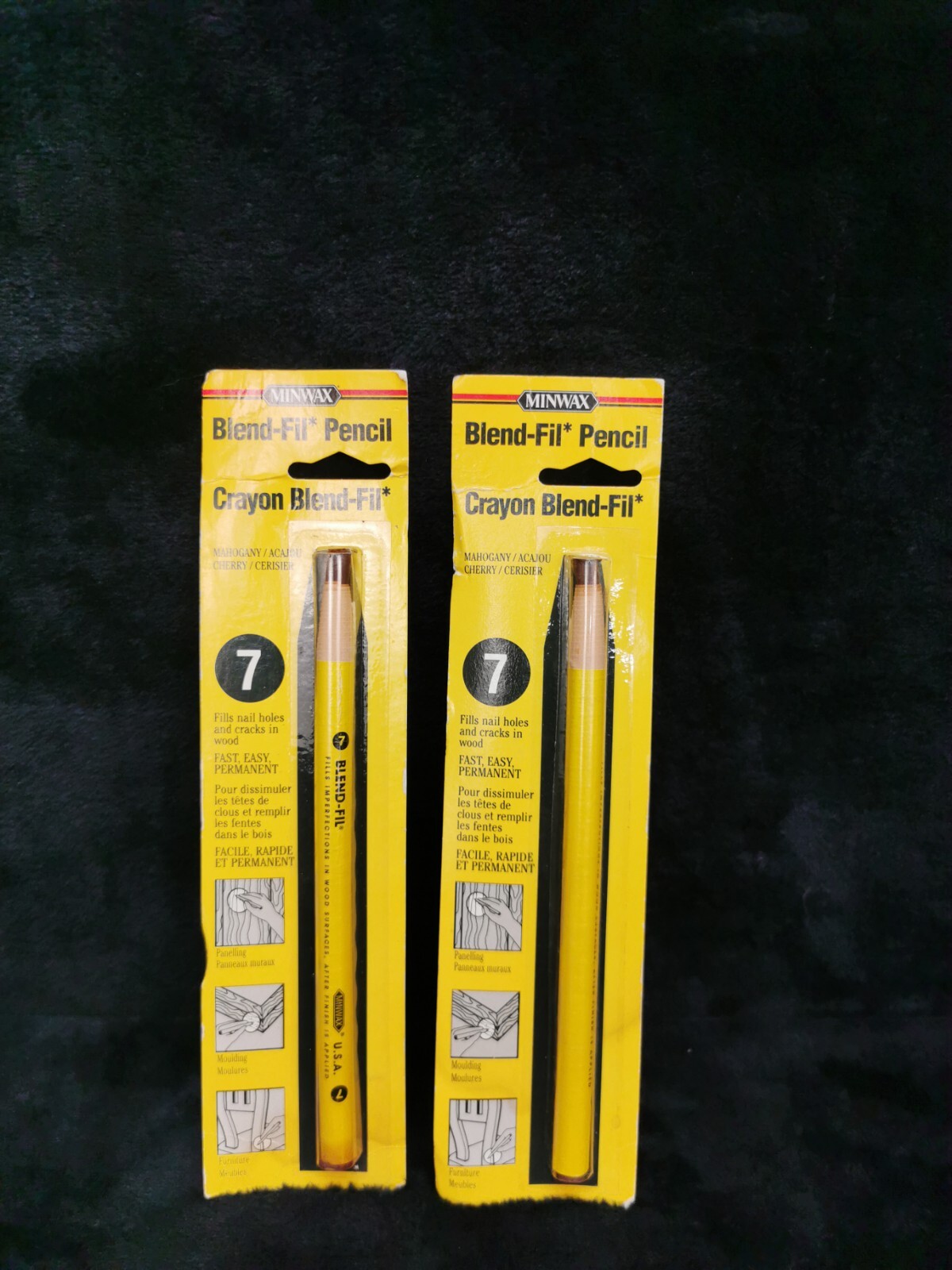 Lot of 2 Minwax Crayon Blend-Fil Wood Repair Pencil Set Mahogany Cherry