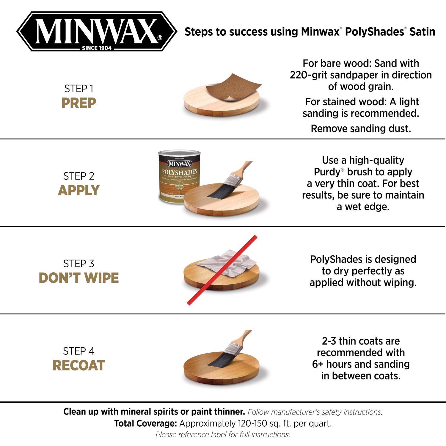 Minwax PolyShades Semi-Transparent Satin Antique Walnut Oil-Based Finish 0.5 pt