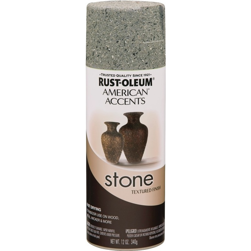 Rust-Oleum 7992830 Stone Texture Spray Paint, Solvent, Stone Gray, 12 oz, Can