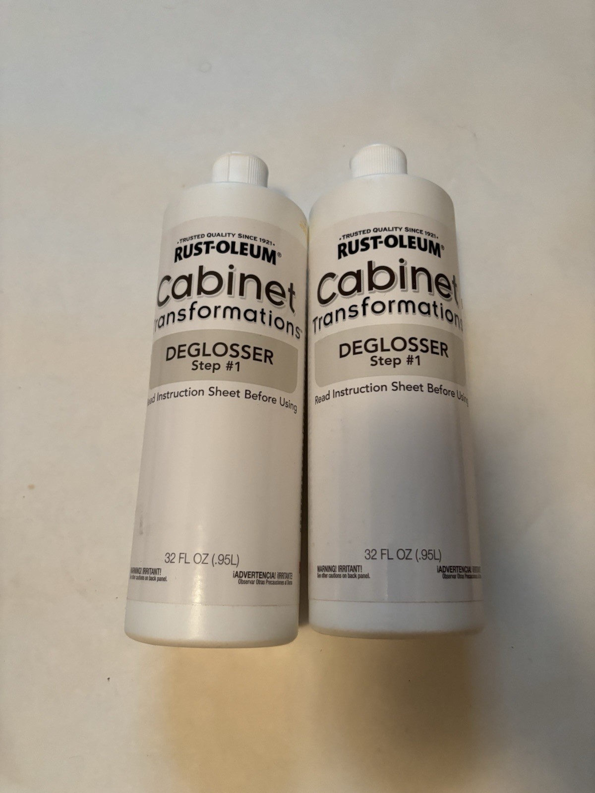 Lot of 2 32 fl oz Bottle DEGLOSSER for Rust-Oleum Cabinet Transformations Step 1