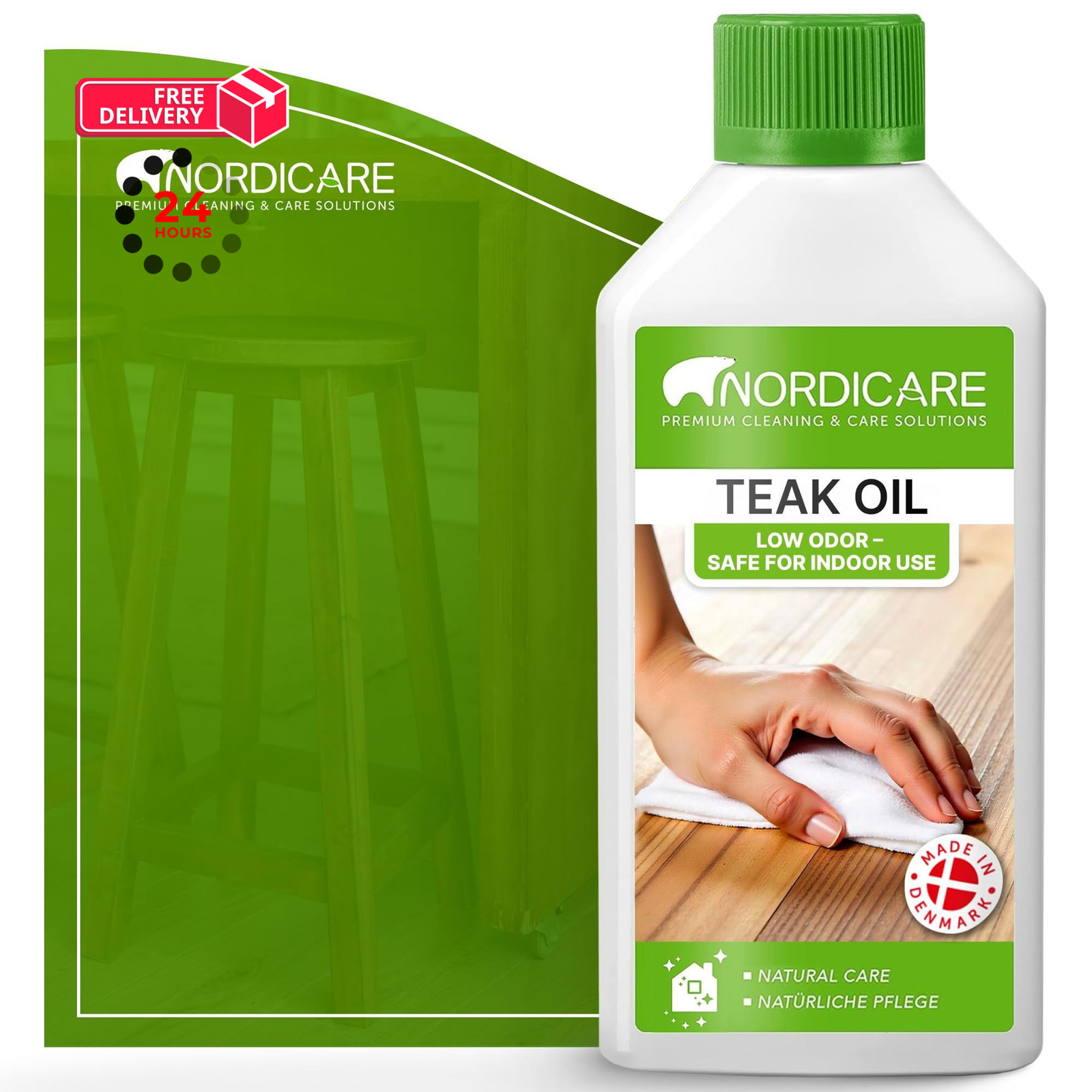 Nordicare Teak Oil (525 ml) – Wood for the Entire Indoor 525 ml, 17.7 oz