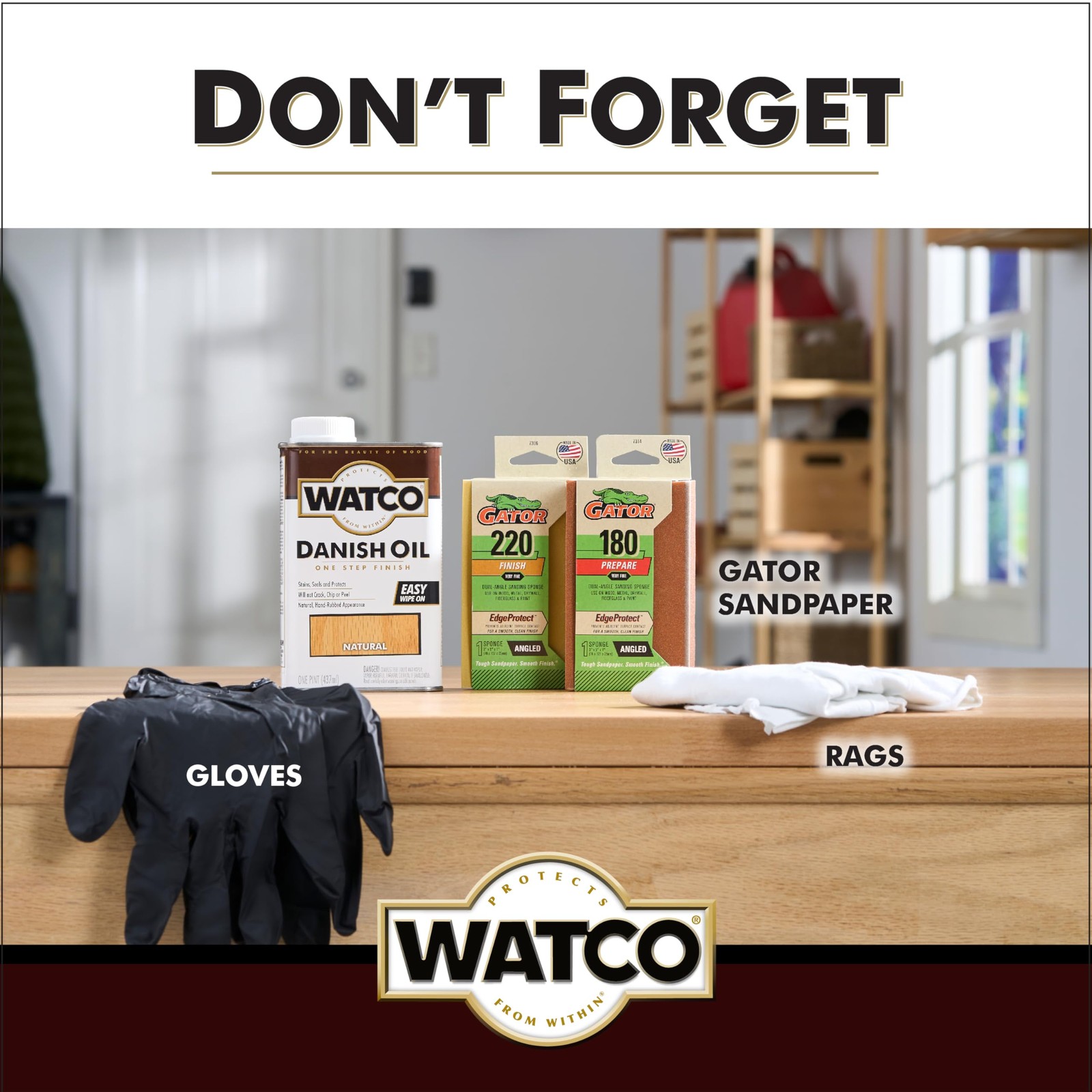 Watco A65741 Danish Oil Wood Finish, Quart, Natural