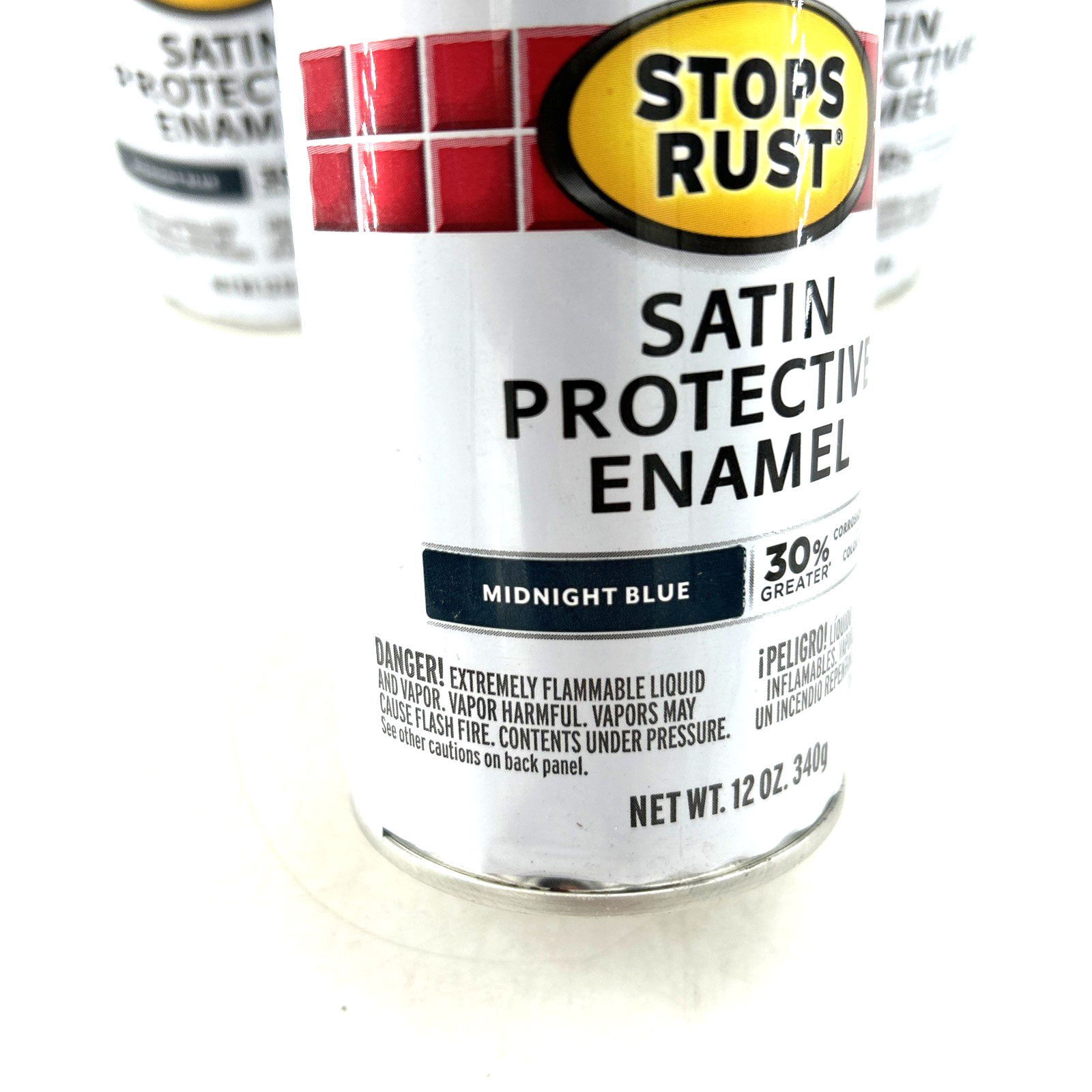 Rust-Oleum Satin Protective Enamel Spray Paint 12 oz Lot Of 3 Midnight Blue