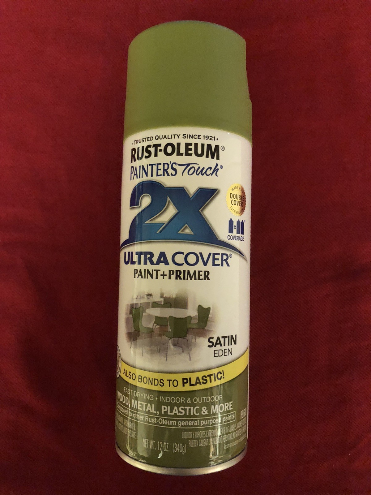 Rust-Oleum 257418 Painter’s Touch 2X Ultra Cover Satin Eden Spray Paint 12 oz