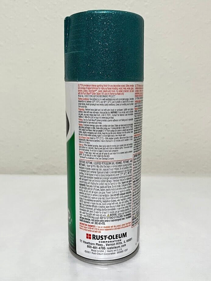 6 x Rust-Oleum ✨ Glitter Turquoise Specialty Spray Paint 10.25 oz Factory Case ✨